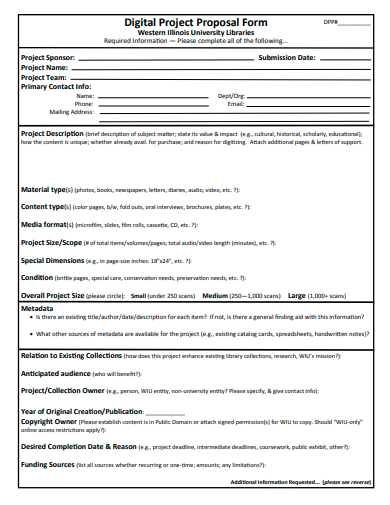 digital project proposal form template