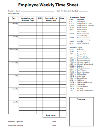 Free 50+ Weekly Timesheet Samples In Ms Word 