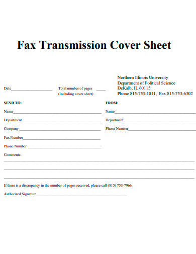fax transmission cover sheet template