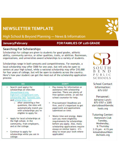 formal newsletter template