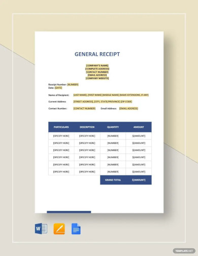 general receipt template
