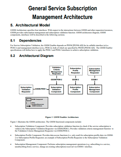 general service subscription management architecture template