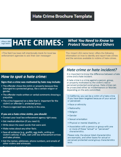 hate crime brochure template