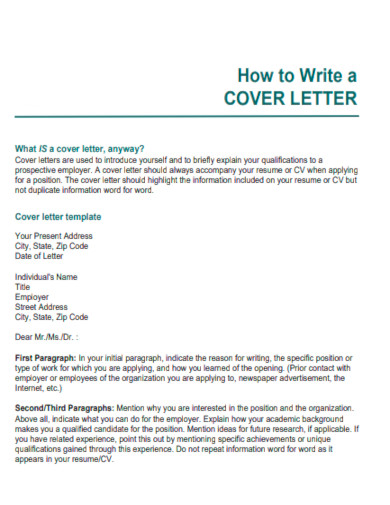 how to write a cover letter template