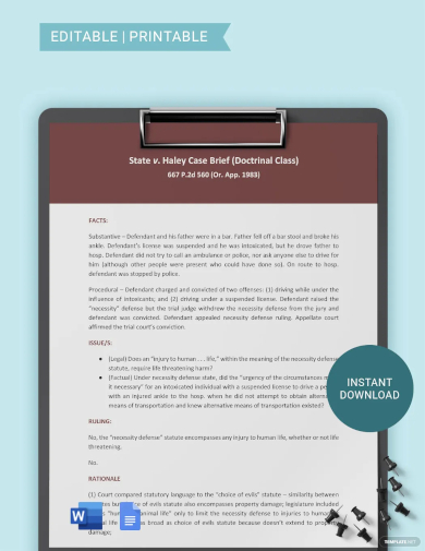 law student case brief summary sheet template