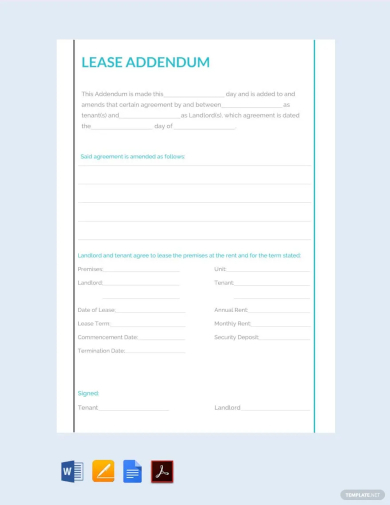 lease addendum template