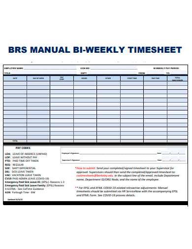 manual bi weekly timesheet template