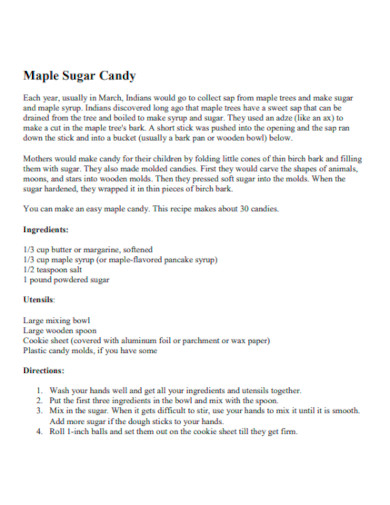 maple sugar candy template