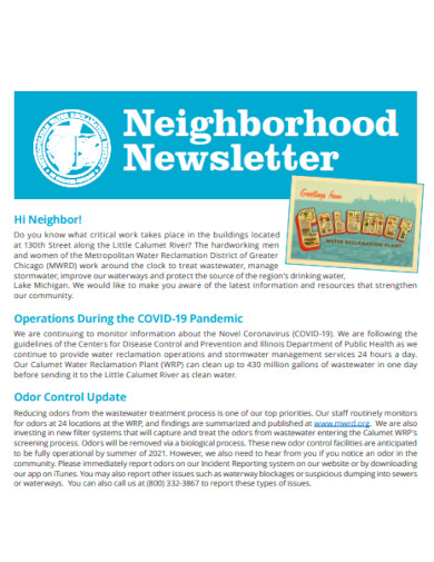neighborhood newsletter template