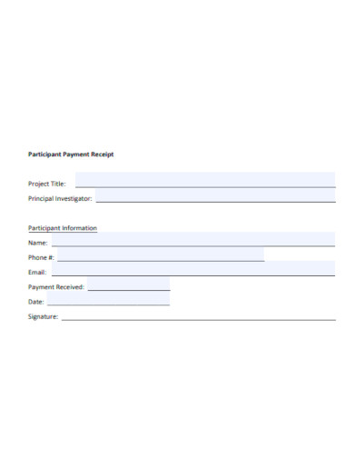 participant payment receipt template