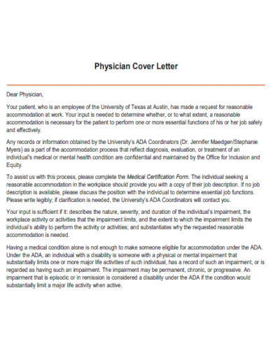 physician cover letter template