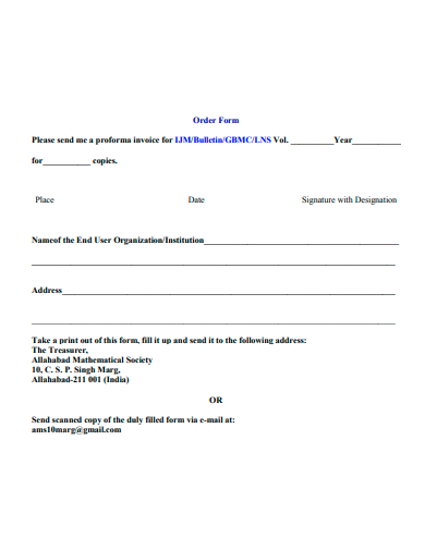 proforma invoice order form template