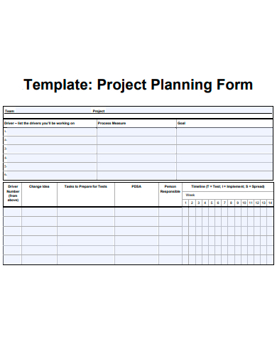 project planning form template
