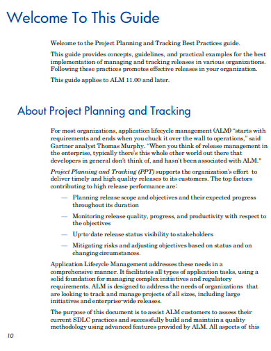 project planning and tracking template