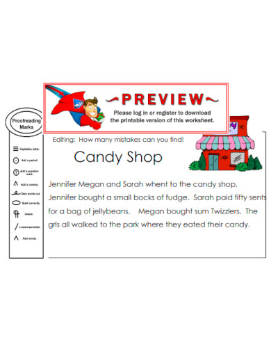 proofreading candy template