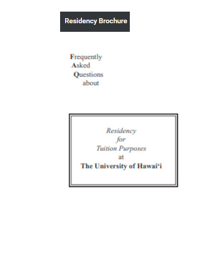 residency brochure template