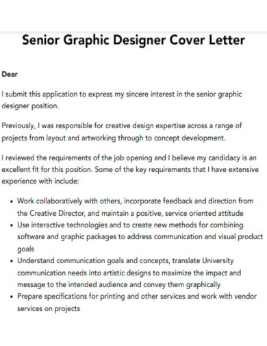 senior graphic designer cover letter template