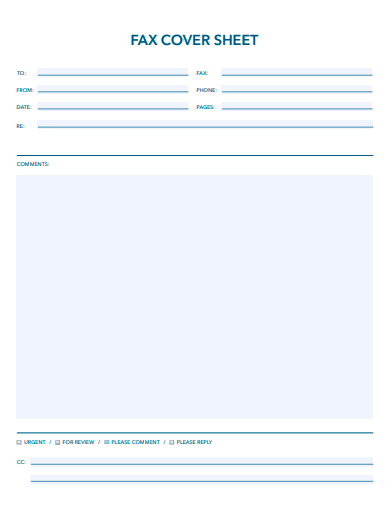 simple fax cover sheet template