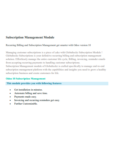 subscription management module template