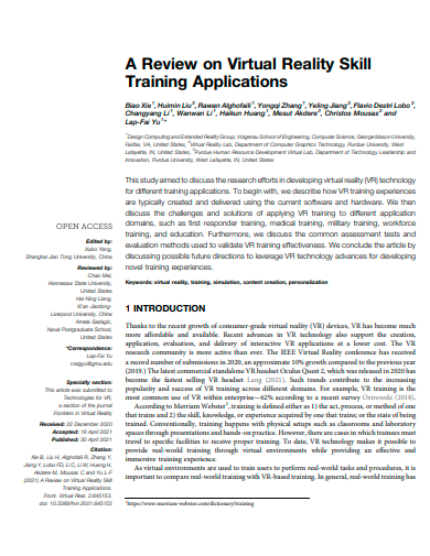 training applications review template