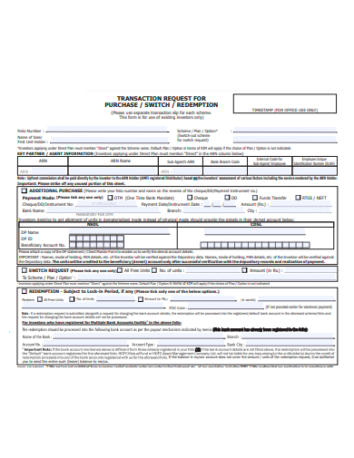 transaction request for purchase form template