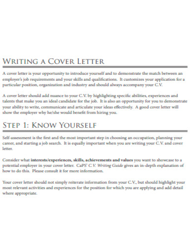 writing cover letter template