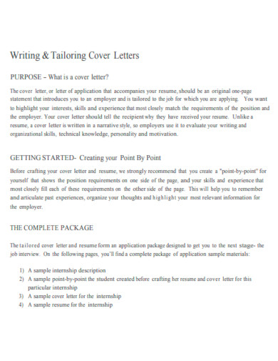 writing and tailoring cover letter template