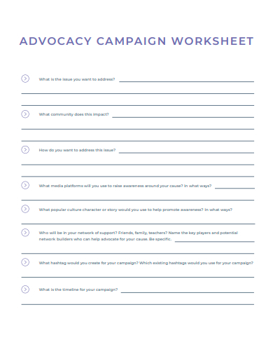 advocacy campaign worksheet template
