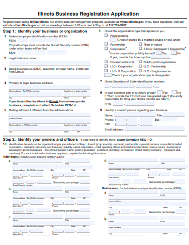business registration application template