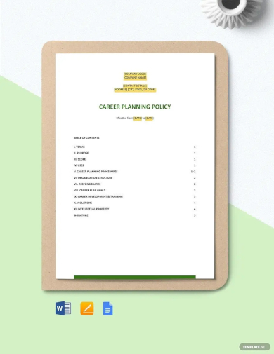 career planning policy template
