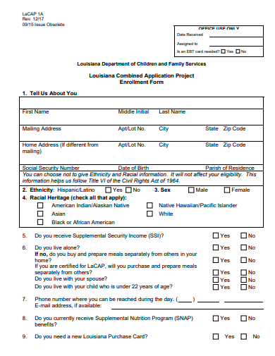 combined application project enrollment application template