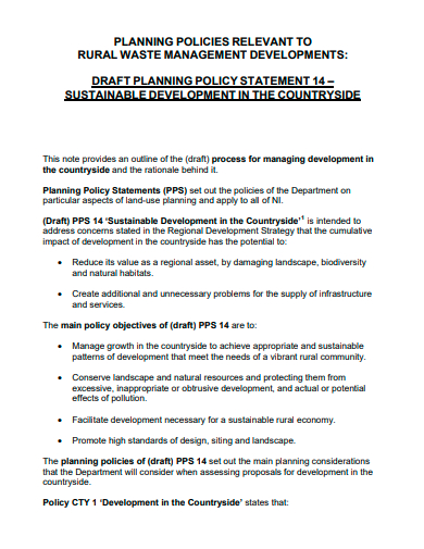 draft planning policy statement template