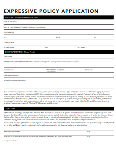 expressive policy application template