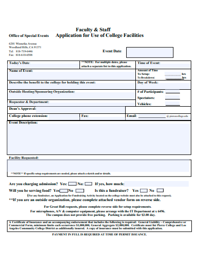 faculty and staff application template