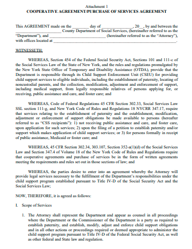 formal cooperative agreement template