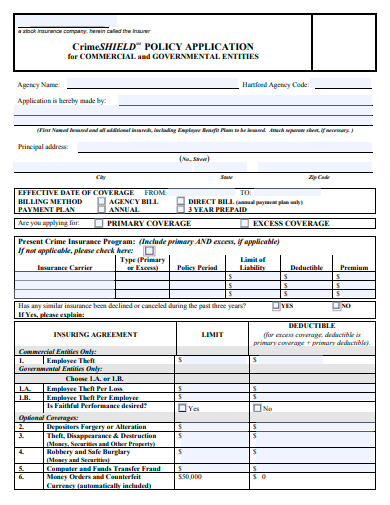 formal policy application template