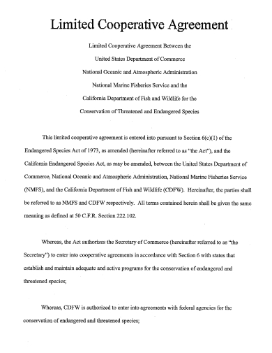 limited cooperative agreement template