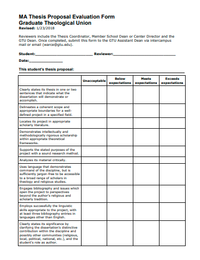 ma thesis proposal evaluation form template