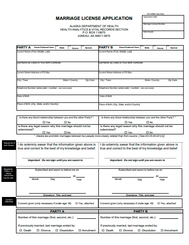 marriage license application template