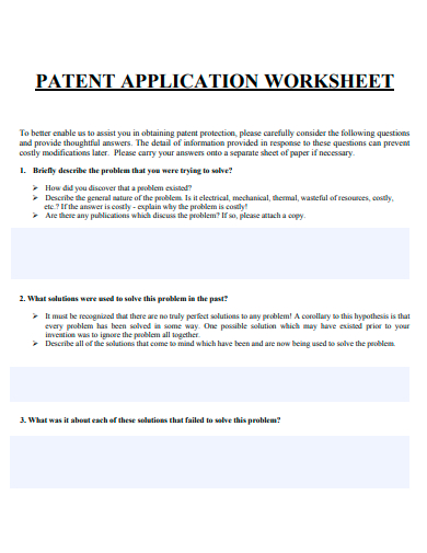 patent application worksheet template