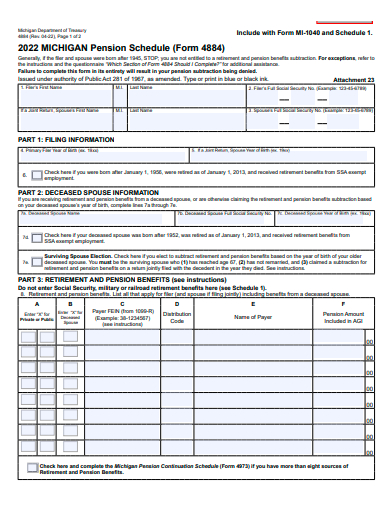 pension schedule form template