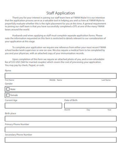 printable staff application template