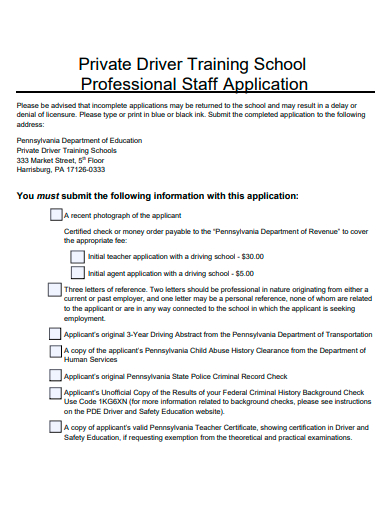 professional staff application template