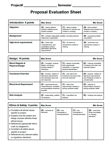proposal evaluation sheet template