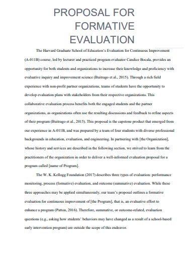 proposal for formative evaluation template