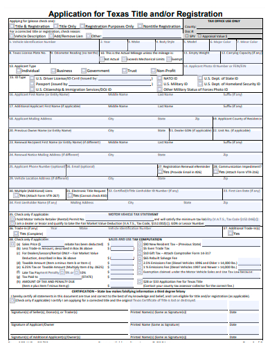 registration application for title template