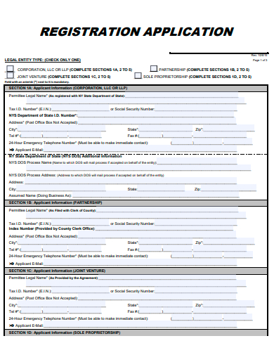 registration application format