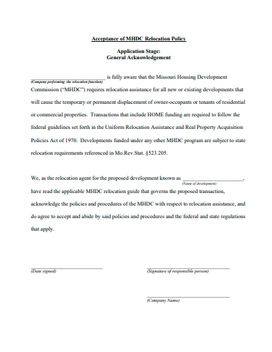 relocation policy application template