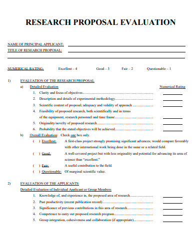 research proposal evaluation template