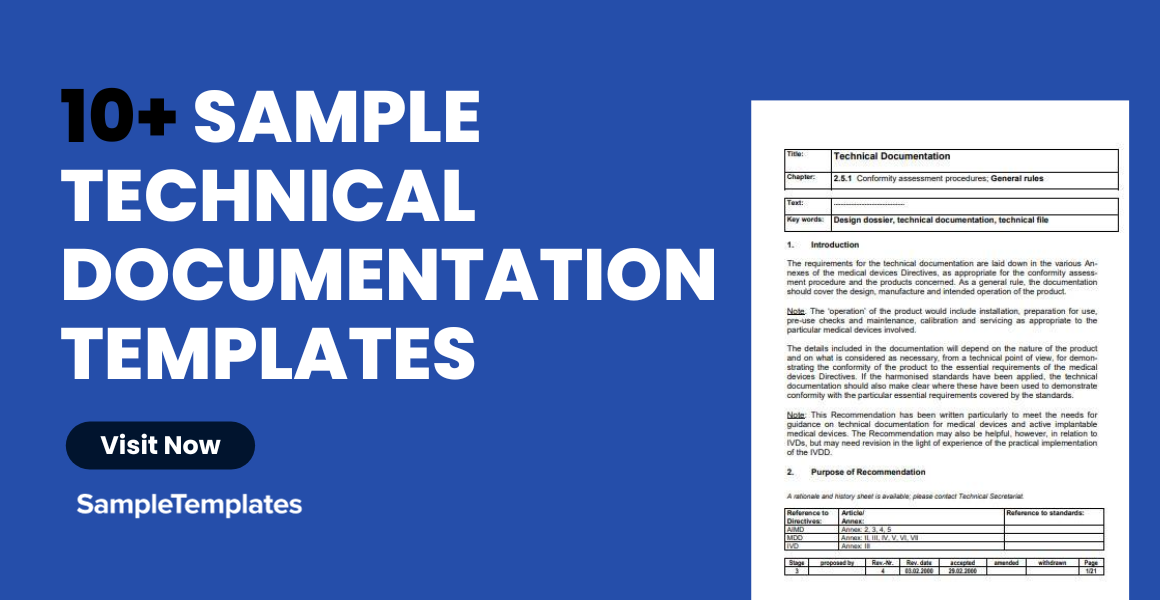 sample technical documentation templates